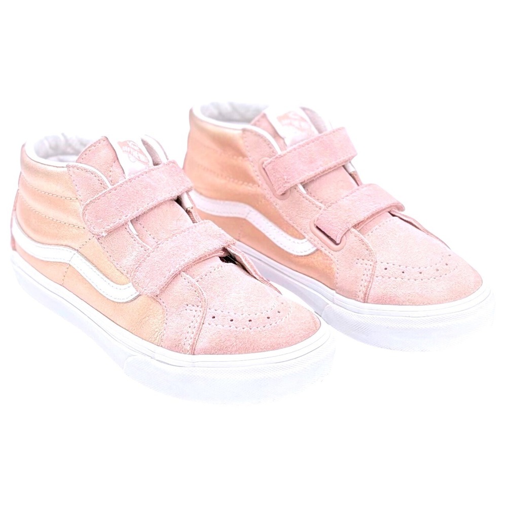 Vans Sk8-Hi Zip Toddler Shoes Rose Gold Pink Suede Hook and Loop Sz 3 US Kids‎